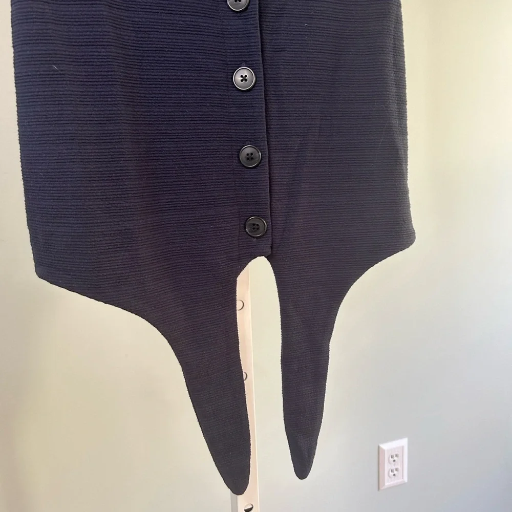 J. Crew Navy Blue Ribbed Button Down Tie Front Tank